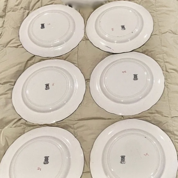 JA6-SIX PIECE SET RARE 1921 Antique Copeland Spode Vienna Bird Dinner Plates - Picture 3 of 11